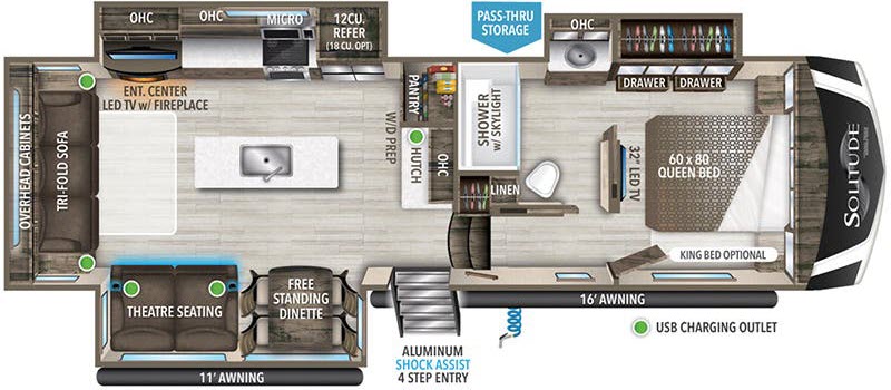 floorplan image of 2022 GRAND DESIGN SOLITUDE 2930RL
